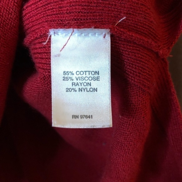 J Jill Red V Neck Pleated Back Sweater Size Small - Picture 10 of 16